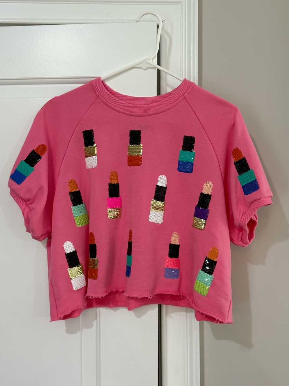 QUEEN OF SPARKLES Lipstick Cropped Top Size S